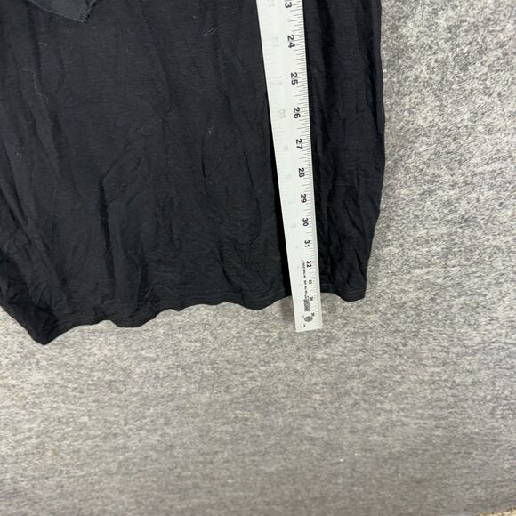 DuoDuo Dress Women XL Black Geometric Shift Midi Short Sleeve Round Neck - Picture 6 of 7